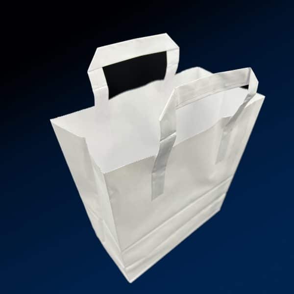 White SOS Carrier Bags Small 7x8x3.5 180x205x90mm