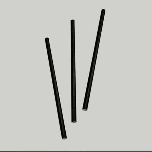 Black Mini Cocktail Straws Paper 6x140mm Pack of 250