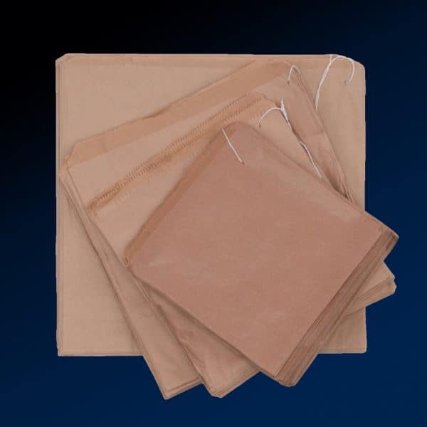 Brown Kraft Bags Strung 10x10" 255x255mm Box of 1000