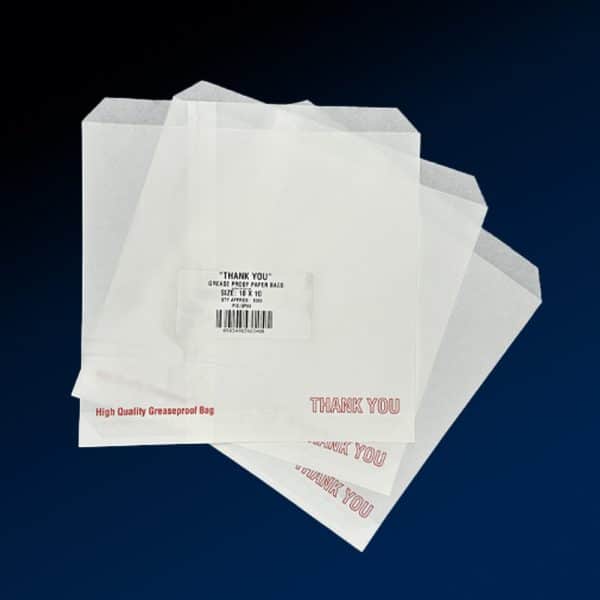 Greaseproof Bags 'Thank You' 10x10" 255x255mm Box of 1000