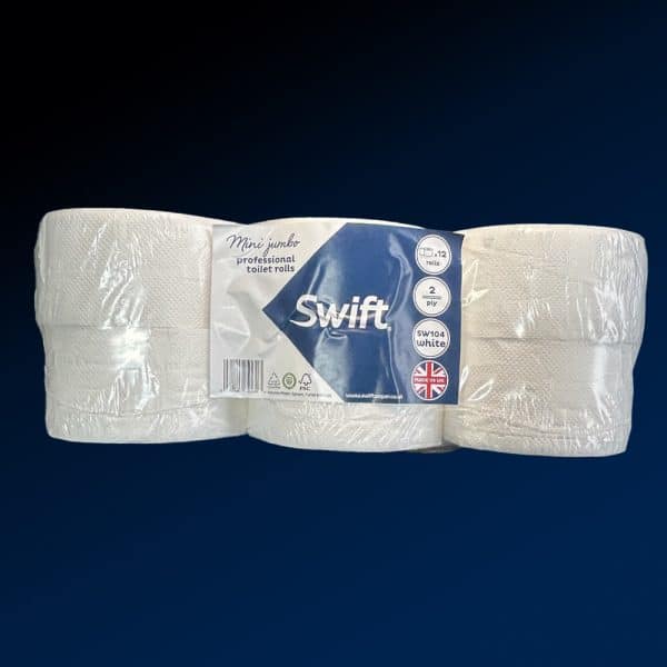 Mini Jumbo Toilet Rolls 2Ply Premium Pack of 12 Rolls