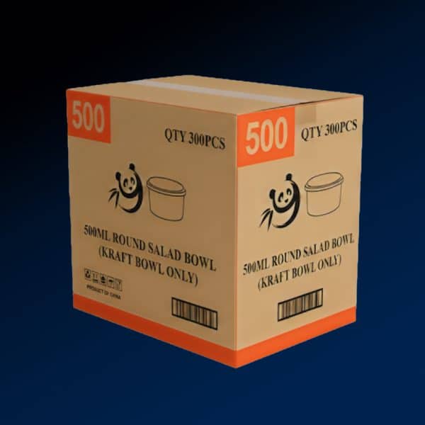 Round Kraft Salad Bowl 500ml Box of 300