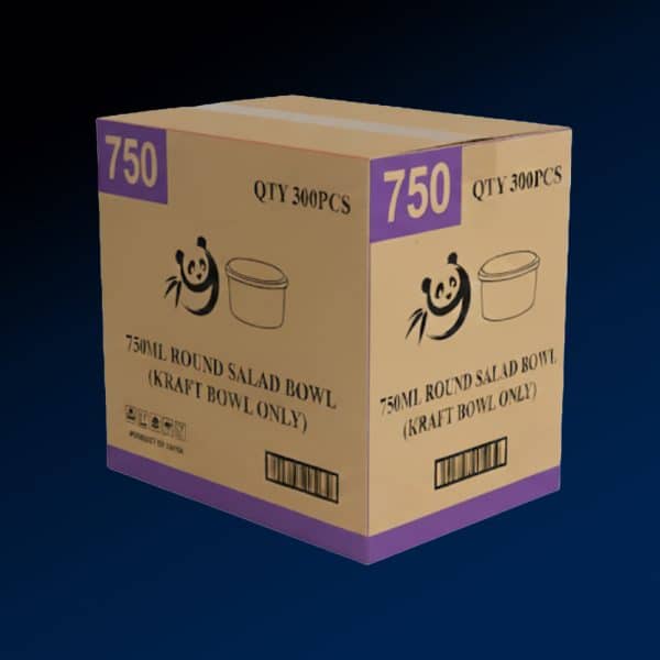 Round Kraft Salad Bowl 750ml Box of 300
