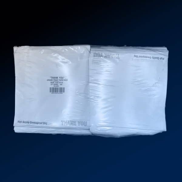 Greaseproof Bag 'Thank You' 8.5x8.5" 215x215mm Box of 1000